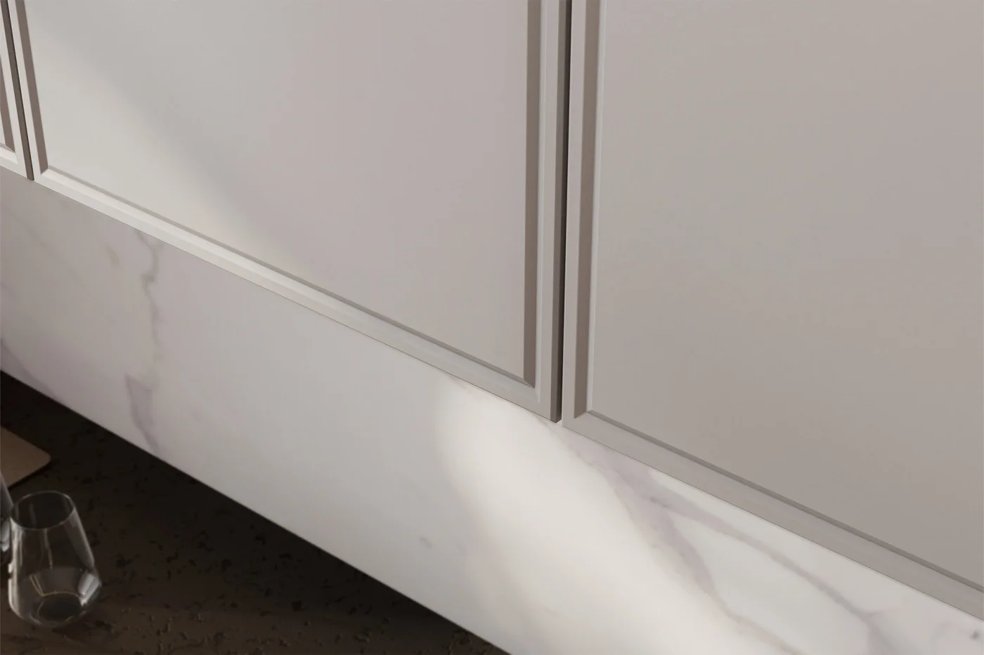 Кухонный гарнитур прямой Нонтон Эланель 200 см, белый / нео / столешница черная